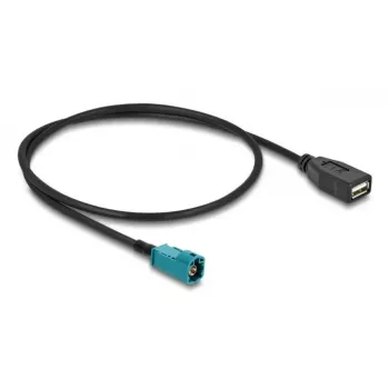 Coaxial cable DELOCK 90702 HSD Z to USB A, 0.5 m, Black/Blue