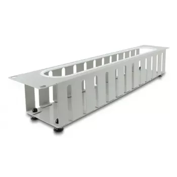 Cable management panel DELOCK 67280 — 19 inch 2U steel rack panel with opening, grey