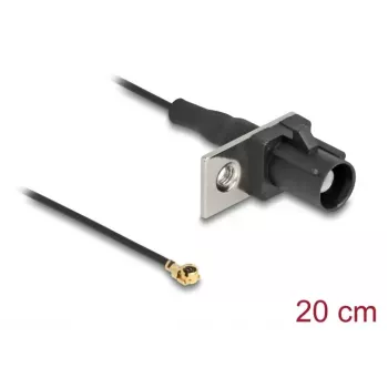 Coaxial cable DELOCK 90728 — FAKRA A to I-PEX MHF1, 0.2 m, 1.13 mm, black