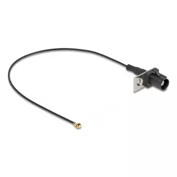 Coaxial cable DELOCK 90728 — FAKRA A to I-PEX MHF1, 0.2 m, 1.13 mm, black
