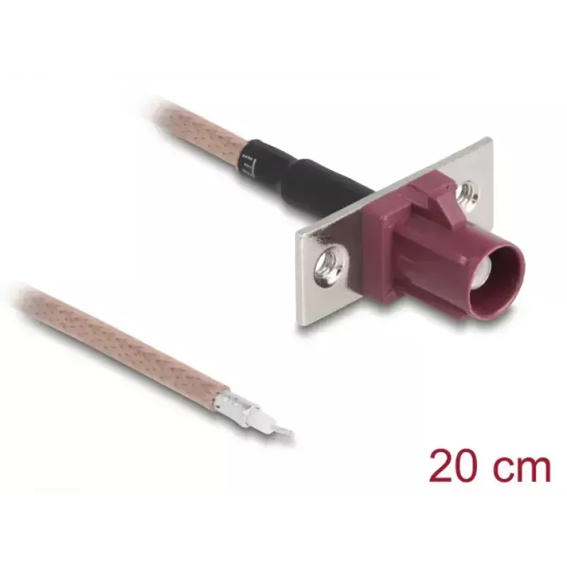 Coaxial cable DELOCK 90729 RG-316/U 0.2 m with FAKRA D connector, brown