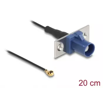 Coaxial cable DELOCK 90731, FAKRA C to I-PEX MHF1, 0.2 m, 1.13 mm, black/blue