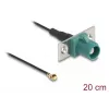 Coaxial cable DELOCK 90732 — FAKRA E to I-PEX MHF1, 0.2 m, 1.13 mm, black/turquoise