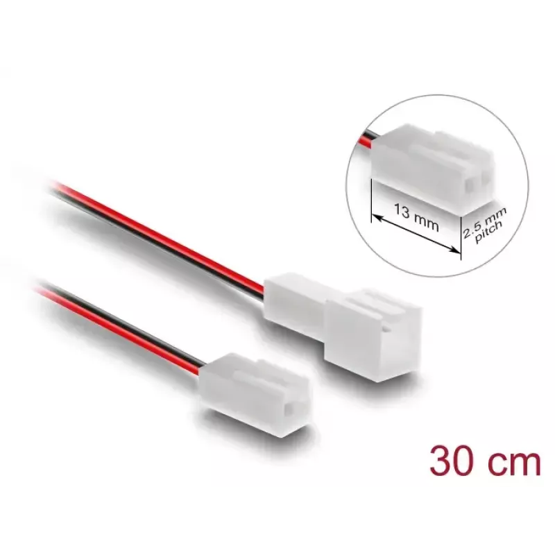 Cable extension for computer cooling system DELOCK 90869 — PVC, 1.3 mm diameter, black/red/white