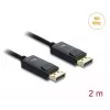 DELOCK Coaxial DisplayPort cable 16K 60 Hz 80 Gbps, DisplayPort to DisplayPort, 2 m, black, braided coating