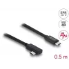 DELOCK coaxial USB4 Gen 3x2 cable angled left/right USB-C to USB-C 40 Gbps USB PD 3.1 240 W 0.5 m