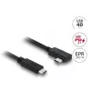 DELOCK Coaxial USB4 Gen 3x2 cable USB-C to USB-C 40 Gbps PD 3.1 240 W angled left/right 1 m