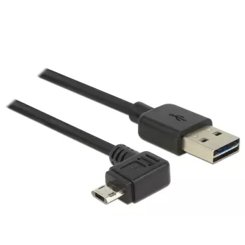 USB 2.0 cable DELOCK Type-A to Micro-USB B angled left/right, 5 m, black