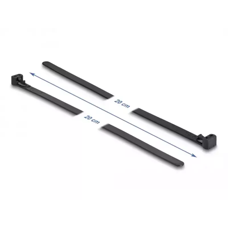 Hook & loop cable tie DeLOCK 19064 reusable heat-resistant L 150 x W 7.5 mm black 100 pieces