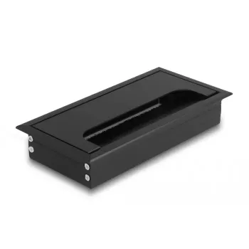 Cable grommet DELOCK 66856 for desk, black, 80×160×28 mm, 1 pc
