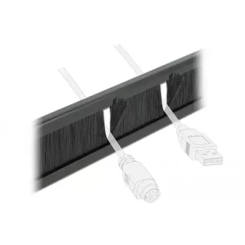 Brush panel DeLOCK 10 inch Cable Management Brush Strip tool free 1U black