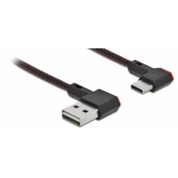 USB Cable Type-A male to USB Type-C male angled left/right 1.5m DeLOCK 85282