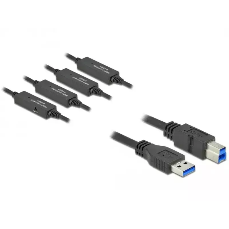 USB cable DeLOCK 85382 USB 3.2 Gen 1 20 m USB A USB B Black
