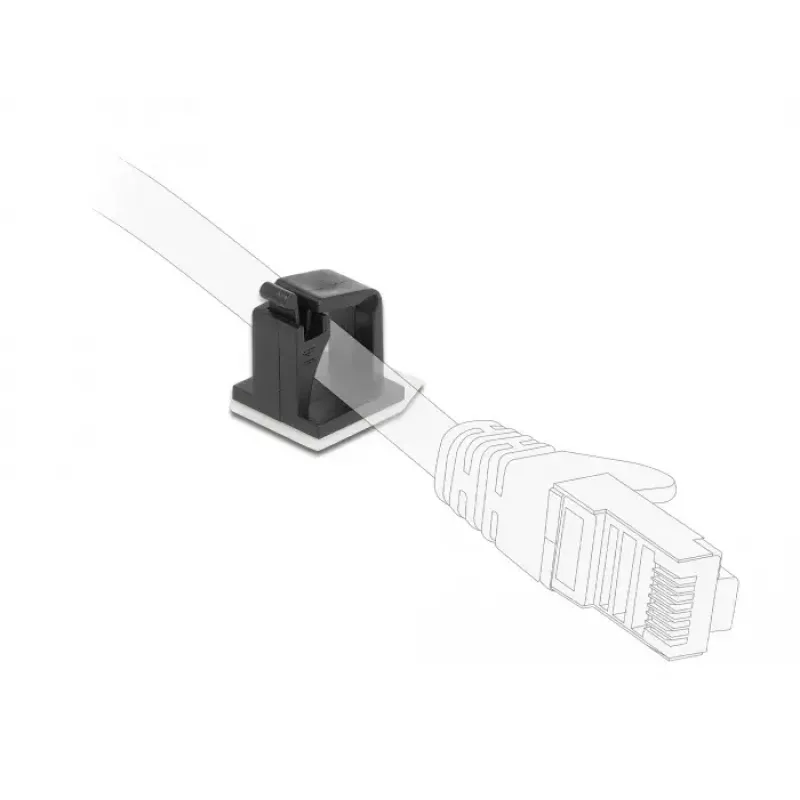 Cable holder DeLOCK 60247 self-adhesive black 10 pieces
