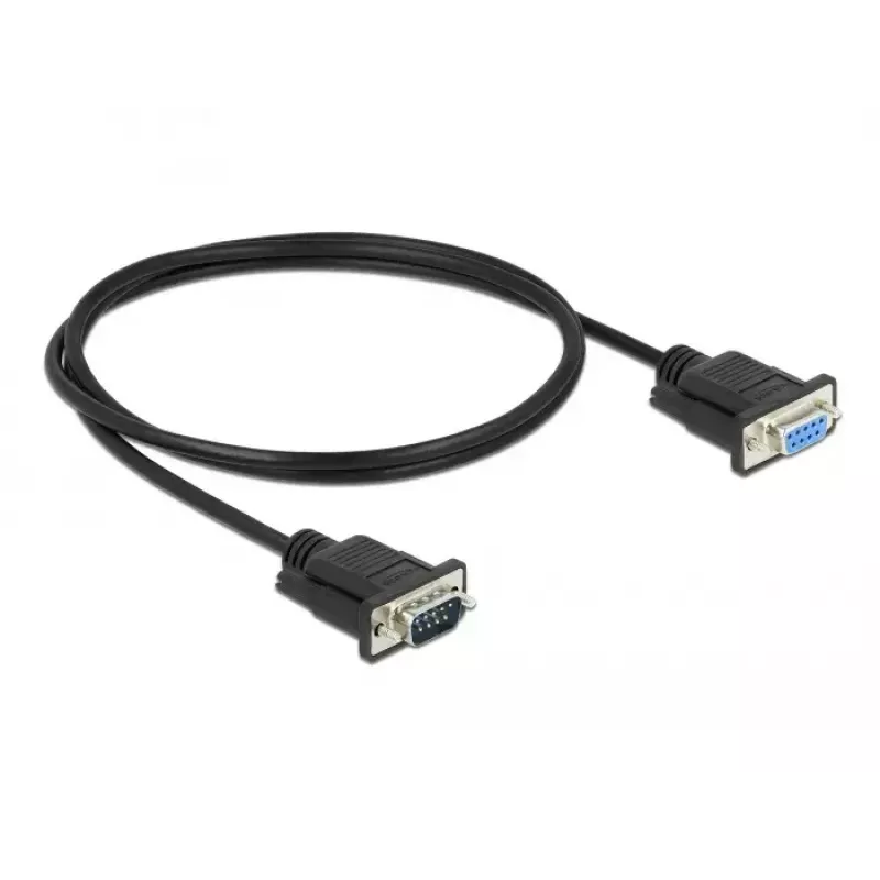 Serial Cable DeLOCK 86578 Black 1 m RS-232 Sub-D9