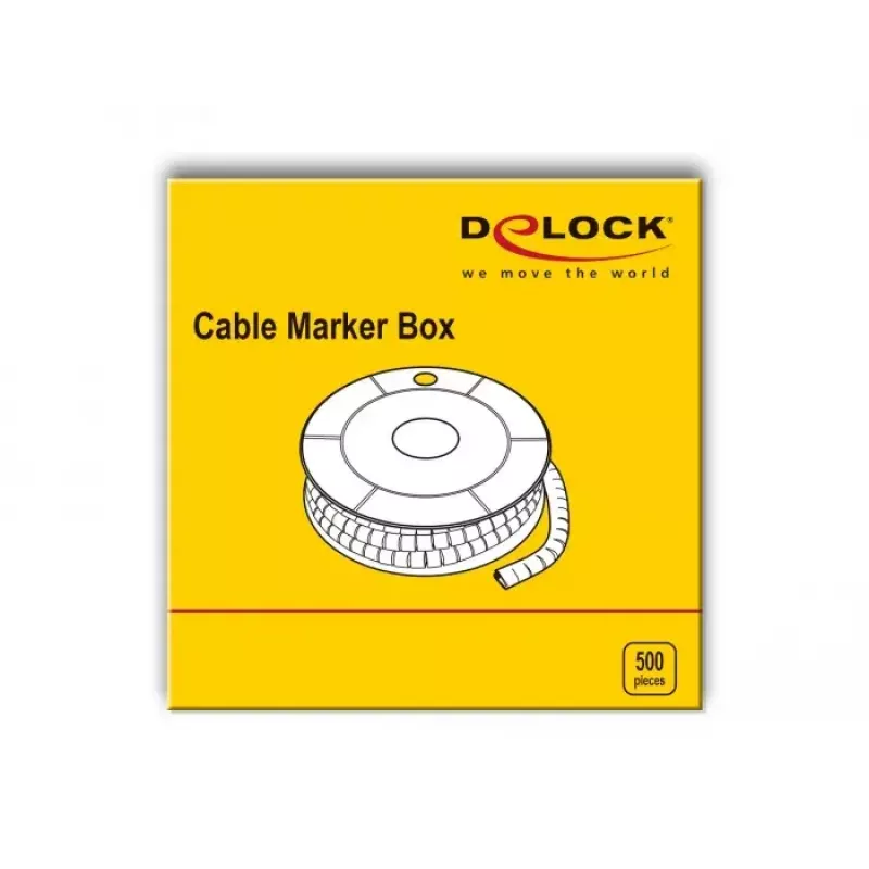 Cable Marker DeLOCK Box No. 7 Yellow 500 pcs