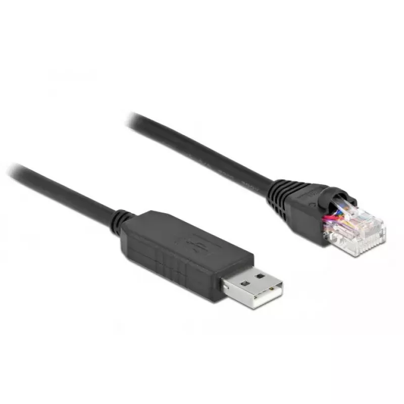 Serial Connection Cable DeLOCK 64158 USB 2.0 Type-A to RS-232 RJ45 25 cm black
