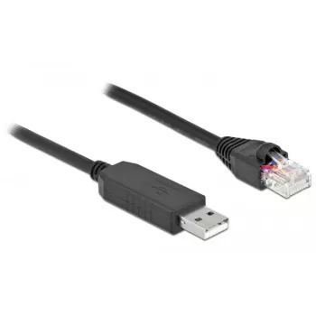 Serial Connection Cable DeLOCK 64159 USB Type-A to RS-232 RJ45 0.5m Black