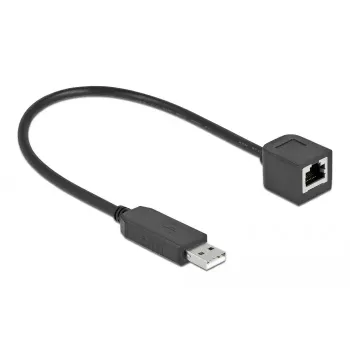 Serial Connection Cable DeLOCK 64162 USB 2.0 Type-A to RS-232 RJ45 25 cm black