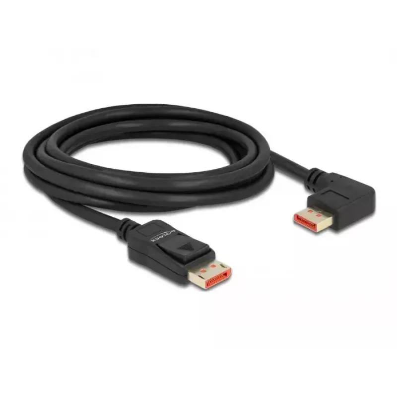 DisplayPort cable DeLOCK 87048 8K 60Hz 3m male to male 90° left angled