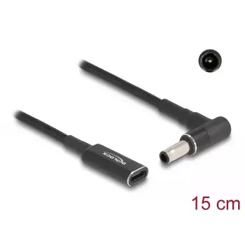 DeLOCK Adapter cable USB Type-C female to Samsung 5.5 x 3.0 mm male 90° angled 15 cm