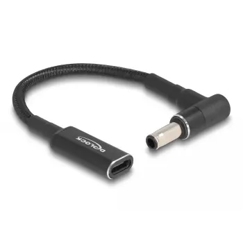 DeLOCK Adapter cable USB Type-C female to Samsung 5.5 x 3.0 mm male 90° angled 15 cm