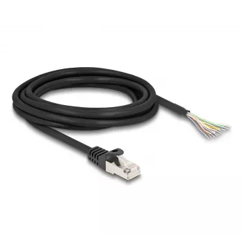 DeLOCK Cable RJ50 male to open wire ends S/FTP 3 m black