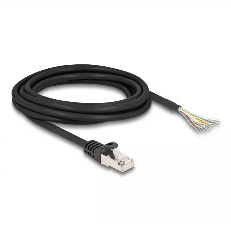 DeLOCK Cable RJ50 male to open wire ends S/FTP 3 m black