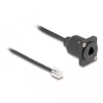 DeLOCK D-Type RJ10 cable plug to jack black 30 cm