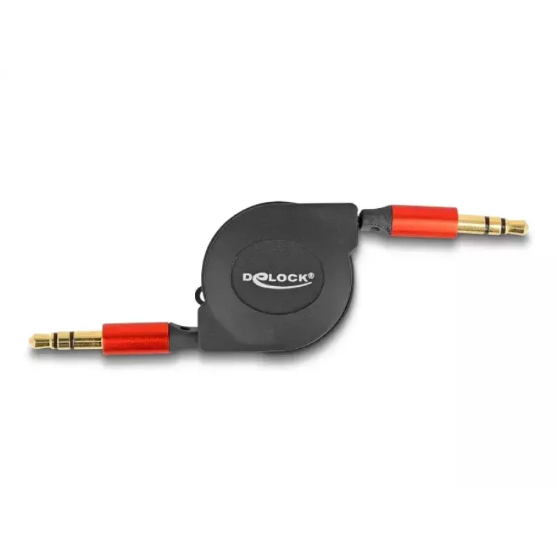 Audio Cable DeLOCK 85369 0.9m 3.5mm Male to Male Black Red Gold Plated
