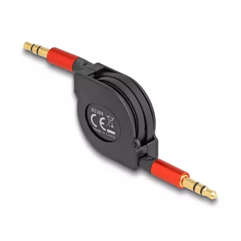 Audio Cable DeLOCK 85369 0.9m 3.5mm Male to Male Black Red Gold Plated