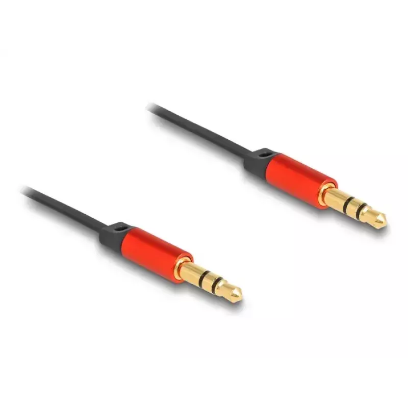 Audio Cable DeLOCK 85369 0.9m 3.5mm Male to Male Black Red Gold Plated