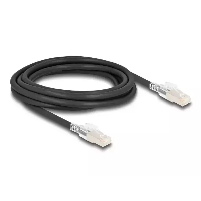 Networking cable DELOCK 80257 — Cat6a S/FTP (S‑STP), RJ‑45 to RJ‑45, 3 m, black