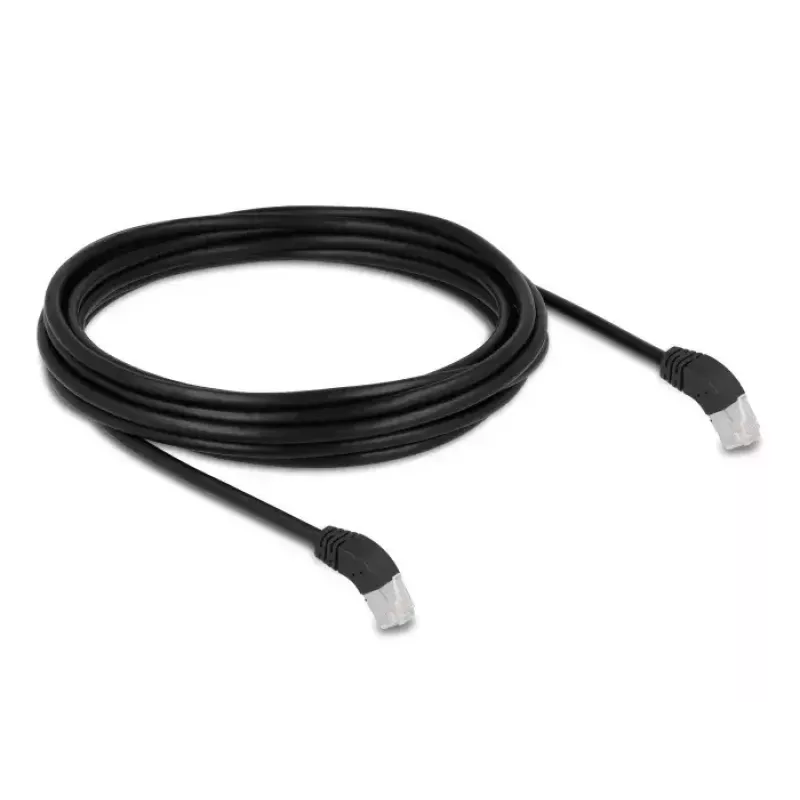 DeLOCK RJ45 Network Cable Cat.6A S/FTP 45° downwards angled 5 m black