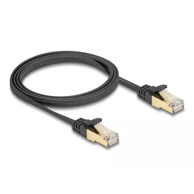 Network Cable DeLOCK RJ45 Flat 1m Cat6A Black