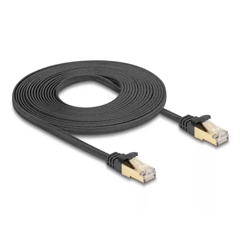 Network Cable DeLOCK RJ45 Flat 5m Cat6A Black