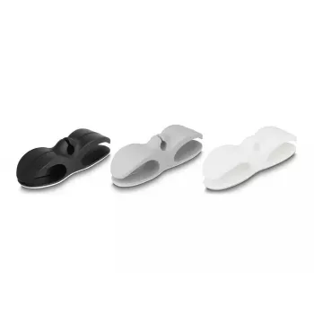 Cable holder DeLOCK 18443 self-adhesive 3 pieces black grey white
