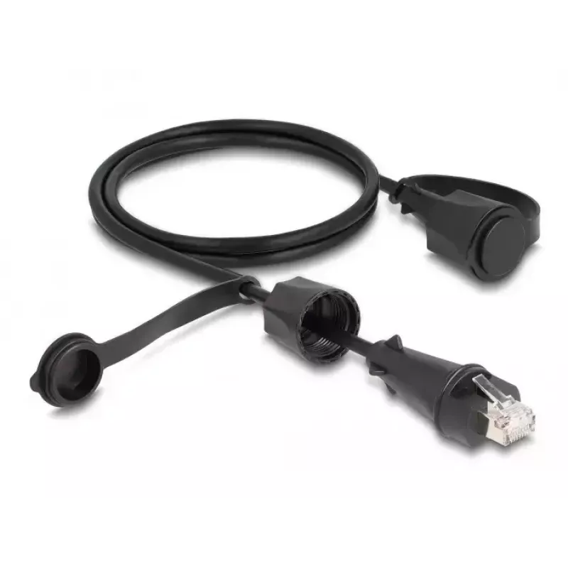 DeLOCK Network Cable RJ45 plug to RJ45 plug Cat.6 STP 1m IP68 Black