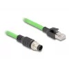 Network Cable DeLOCK M12 Cable A-coded 8 pin male to RJ45 male PUR (TPU) 2 m
