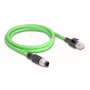 Network Cable DeLOCK M12 Cable A-coded 8 pin male to RJ45 male PUR (TPU) 2 m