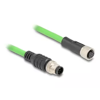 Network Cable DeLOCK M12 Cable A-coded 8 pin male to female PUR (TPU) 5 m
