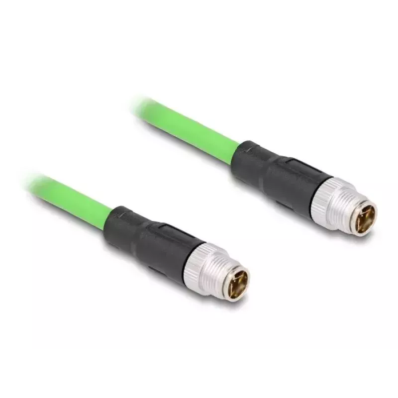 Network Cable DeLOCK M12 Cable X-coded 8 pin male to male PUR (TPU) 2 m