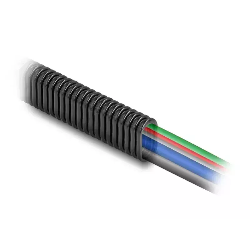 DeLOCK Plastic cable protection conduit oval 13.6x6.3mm 10m black