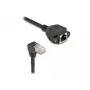 DeLOCK Network Extension Cable S/FTP RJ45 90° angled to RJ45 Cat.6A 5 m black