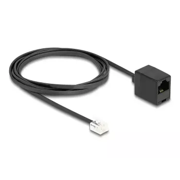 DeLOCK Telephone Cable RJ11 plug to RJ45 jack black 2 m