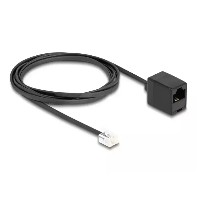 DeLOCK Telephone Cable RJ11 plug to RJ45 jack black 2 m