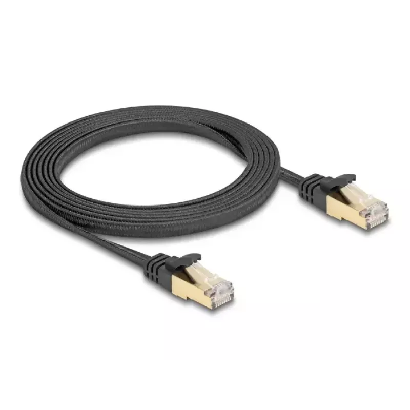 Network Cable DeLOCK RJ45 Flat Cat.6A 2m Black