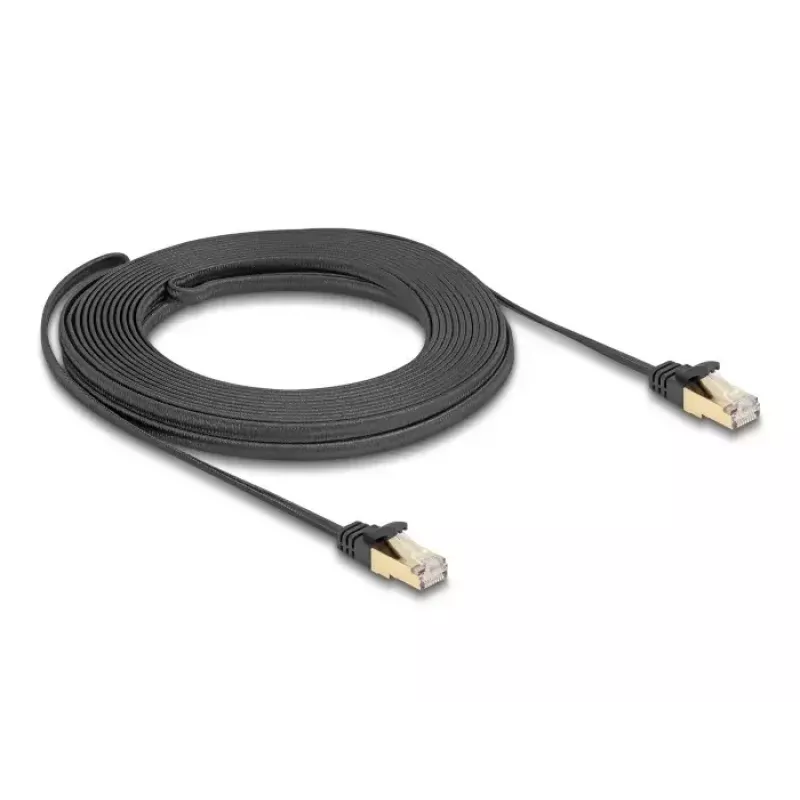 Network Cable DeLOCK RJ45 Flat 10m Cat6A Black