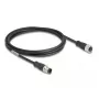 Network Cable DeLOCK M12 Cable D-coded 4 pin male to female Cat5e 2 m Black
