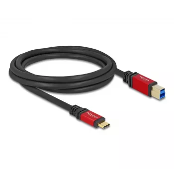 DeLOCK USB Cable USB Type-C to USB Type-B 2m 5Gbps Red Metal